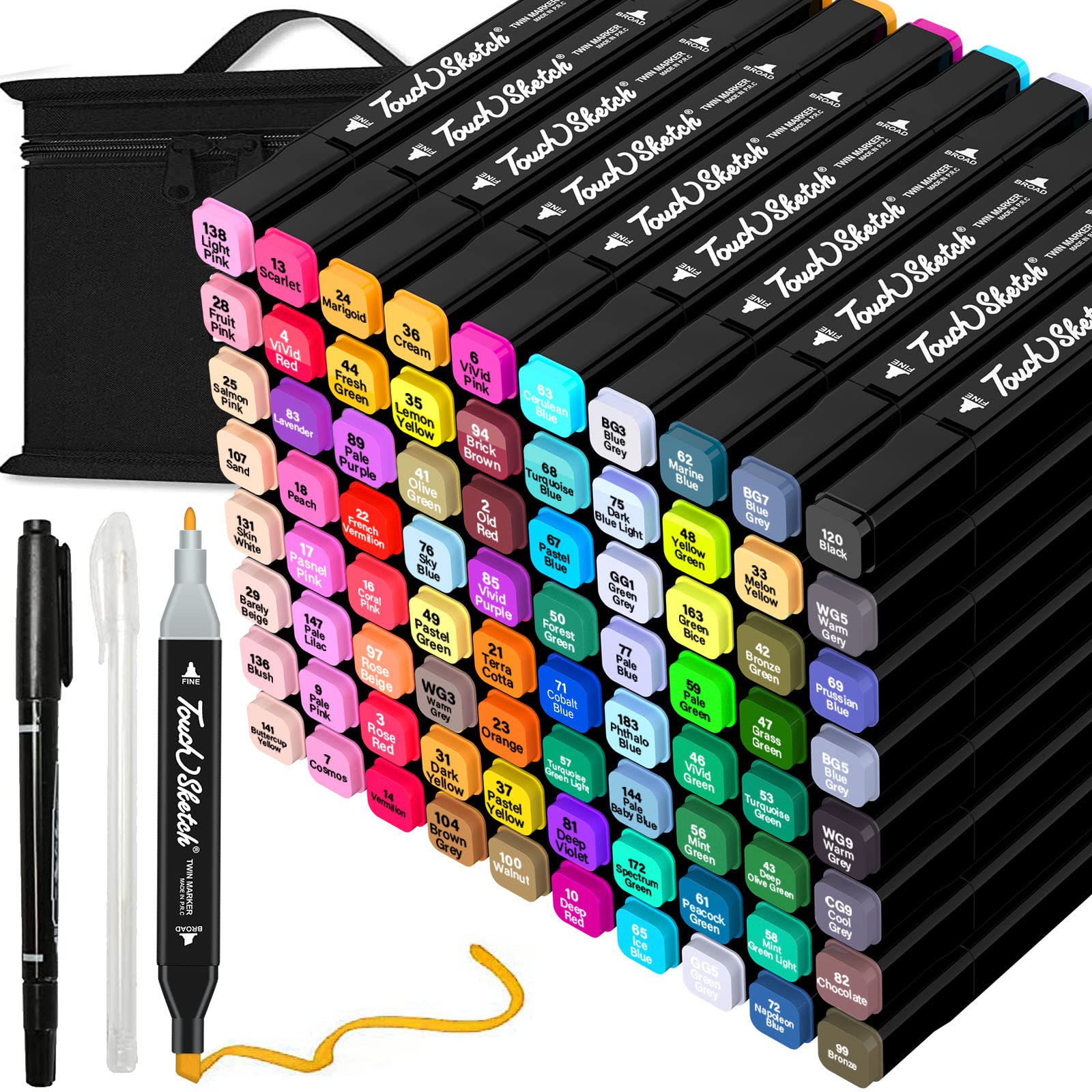 TOMMAX Tommax 80 Colors Dual Tip, Sketch Markers Set for Kids