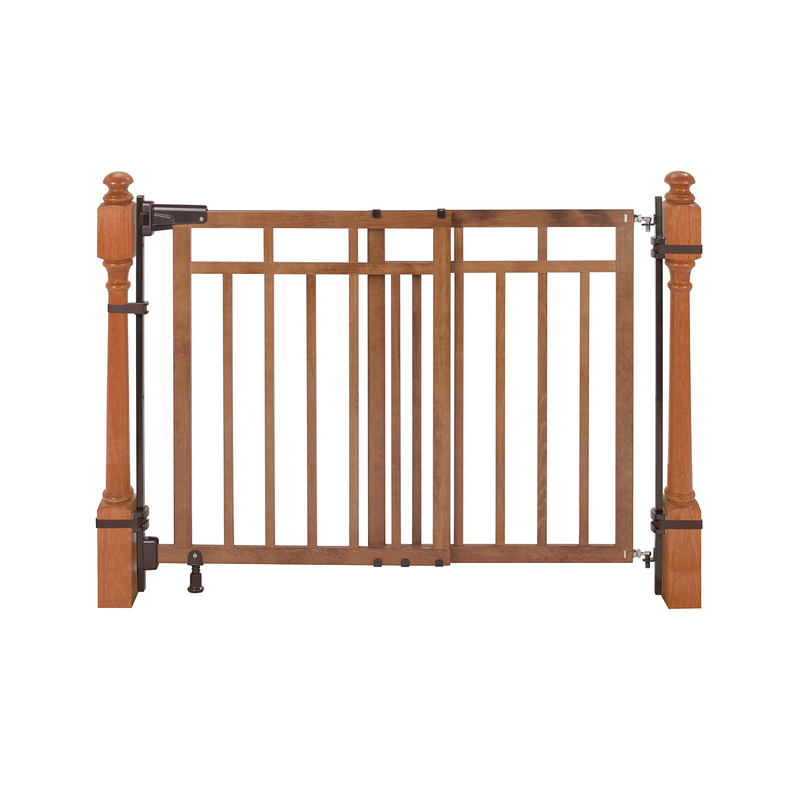 Summer Infant Wood Banister & Stair Safety Pet and Baby Gate, 32"-48" Wide, 33" Tall, Install Banister to Banister or Wall, or W