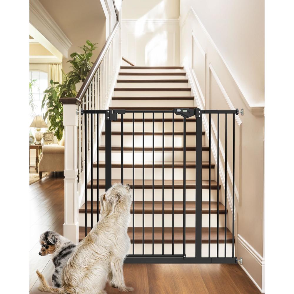 InnoTruth 36" Tall Dog Gate for Stairs, 29-39.6” Auto Close Baby Gate Crafted for Child Protection with 2.24" Slots, Dual-Lock S