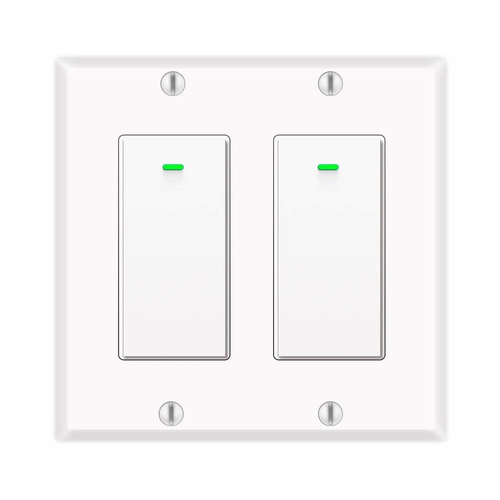 bekca Alexa Light Switch, Double Smart WiFi Light Switches, Smart Switch 2 Gang Compatible with Alexa and Google Home, Neutral Wire Ne