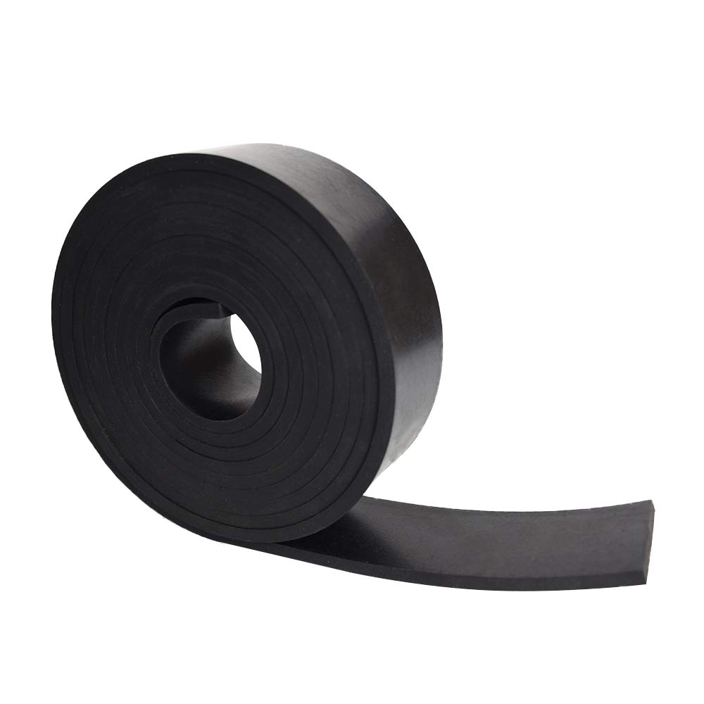 DOBTIM Neoprene Rubber Strips 1/4 (.250)" Thick X 2" Wide X 10' Long, Solid Rubber Rolls Use for Gaskets DIY Material, Supports,