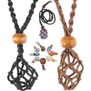 SAOYOAS Crystal Necklace Holder, Necklaces Cage Cords for Crystals, Quartz  Holder Necklace. Necklace Cord Empty Stone