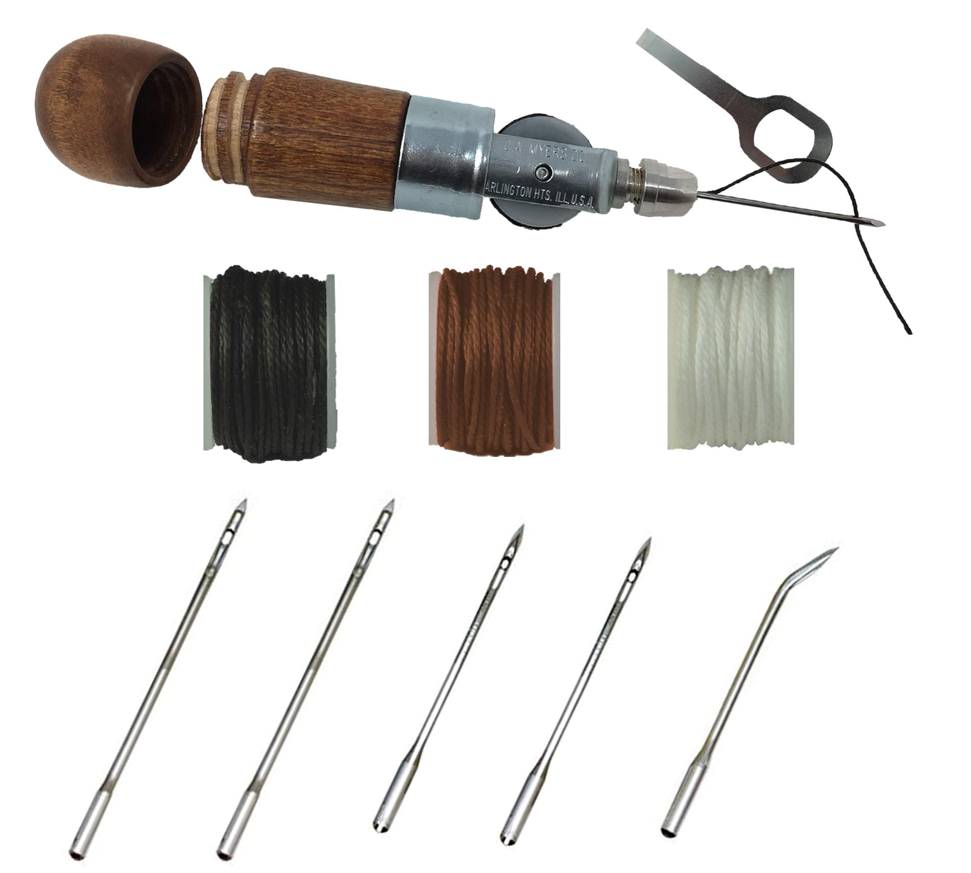 Awl for All - CA Meyers Professional Leathercraft Accessories, Sewing, Stitching Awl Tool Kit & Supplies, HEAVY DUTY - MADE in USA - DIY Craft, Leather,