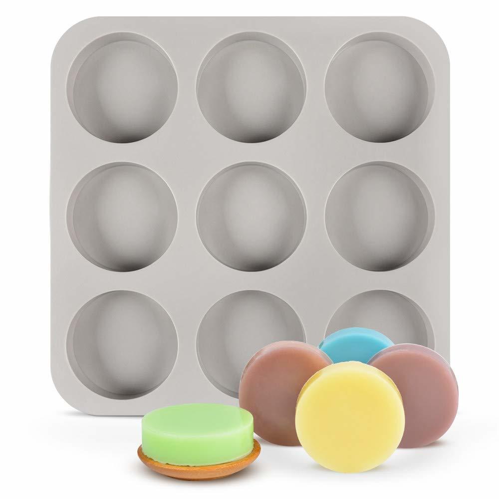 Disk Mold SJ 9-Cavity Large Round Disc Silicone Mold for Disc Cake, Pie, Custard ...