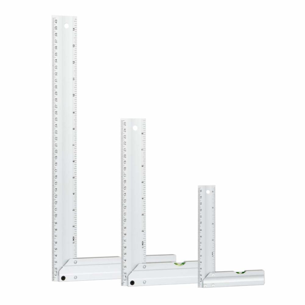 Level Ruler Set POWERTEC 80005 L Square Ruler Set w/Bubble Levels, Anodized Aluminum ...