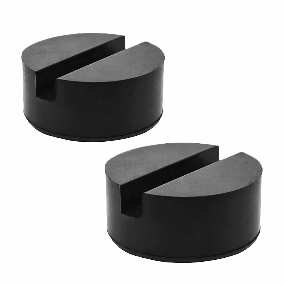 A ABIGAIL 2PCS Universal Jack Pad Slotted Rubber Jack Pad Medium Size - Frame Rail Protector Puck/Pad Keeps Pinch Weld