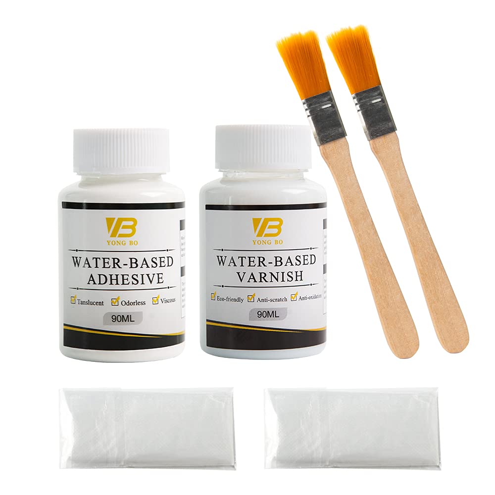YongBo Gilding Adhesive Kit, Gold Leaf Glue Adhesive and Water Based Varnish for Craft Supplier, Resin Art, Furniture Decoration, Wall, Ceiling (2