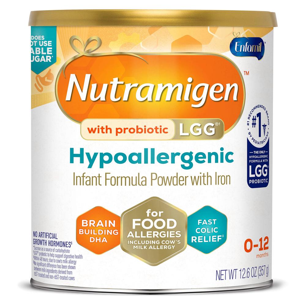 Enfamil Nutramigen Hypoallergenic Baby Formula from Enfamil- Lactose Free Milk Powder, 12.6 ounce - Omega 3 DHA, Probiotics for 
