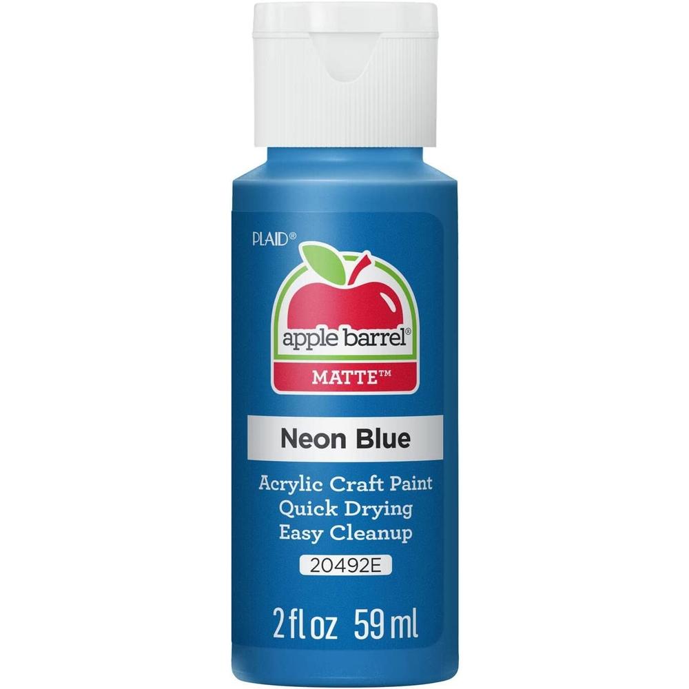 Apple Barrel Acrylic Paint in Assorted Colors (2 oz), 20492, Neon Blue