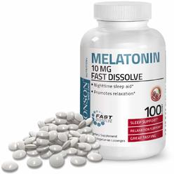 Bronson Melatonin 10mg Fast Dissolve Tablets - Stay Asleep Longer - 100 Cherry Flavored Fast Dissolve Tablets