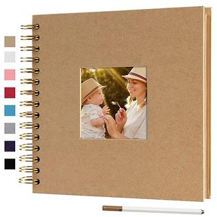 Gearchic 8 x 8 Inch Small DIY Scrapbook Photo Album with Cover Photo 80  Pages Hardcover