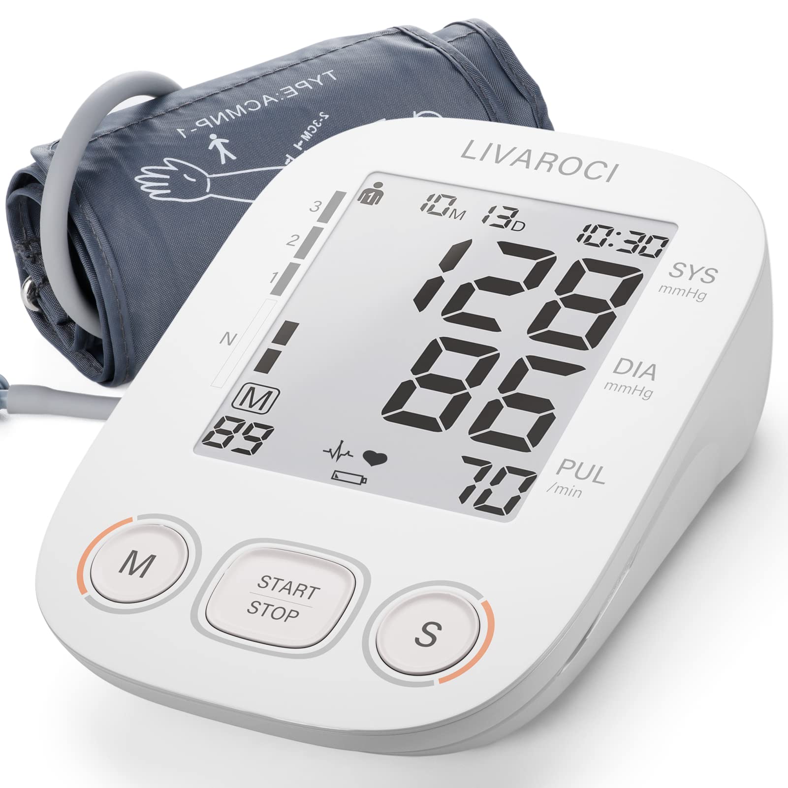 LIVAROCI Blood Pressure Monitors for Home use with Cuff Arm Extra Large Size 9-17 in,Automatic Blood Pressure Machine Upper Arm for 2 Use