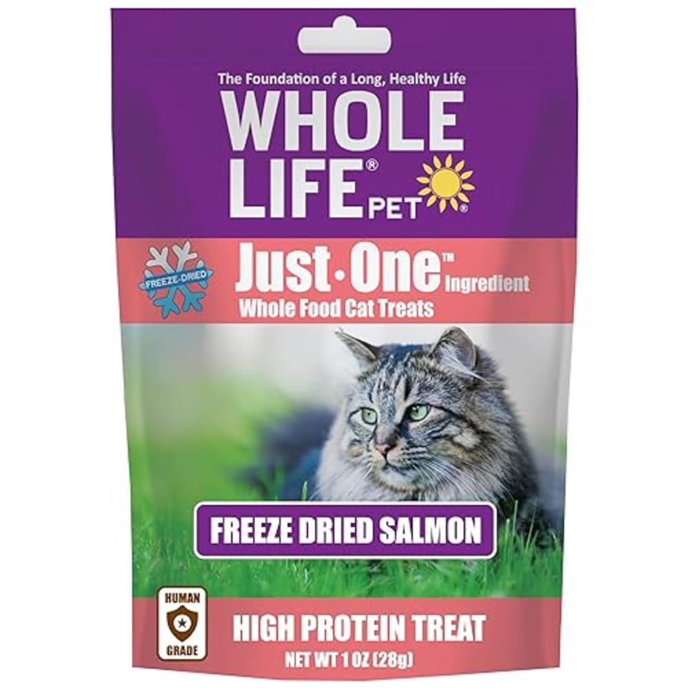 Whole Life Pet Products Whole Life Pet Just One Salmon - Cat Treat Or Topper - Human Grade, Freeze Dried, One Ingredient - Protein Rich, Grain Free, Mad