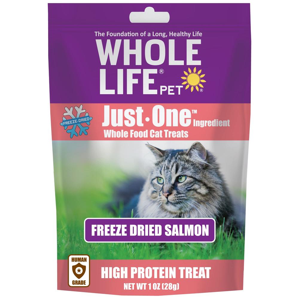 Whole Life Pet Products Whole Life Pet Just One Salmon - Cat Treat Or Topper - Human Grade, Freeze Dried, One Ingredient - Protein Rich, Grain Free, Mad
