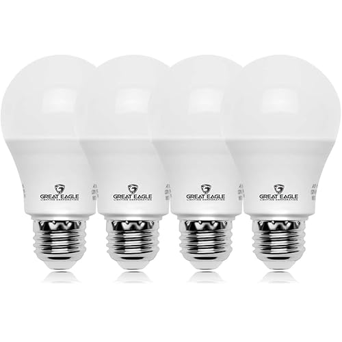 GREAT EAGLE LIGHTING CORPORATION A19 LED Light Bulb, 6W (40W Equivalent), UL Listed, 5000K (Daylight), 450 Lumens, Non-dimmable,