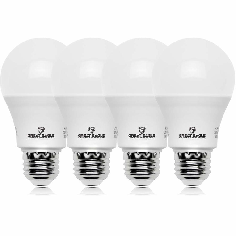 GREAT EAGLE LIGHTING CORPORATION A19 LED Light Bulb, 6W (40W Equivalent), UL Listed, 5000K (Daylight), 450 Lumens, Non-dimmable,