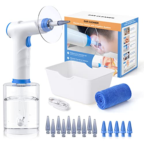 Lebbtl Ear Wax Removal, Electric Ear Cleaning Kit with Light, Ear Irrigation Kit with 4 Pressure Modes, Safe and Effective Ear Flush Ki