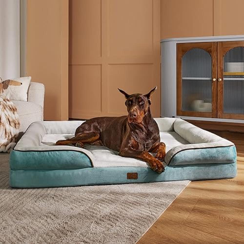 Bedsure XXL Orthopedic Dog Bed - Washable Great Dane Dog Sofa Bed for Giant Dogs, Supportive Foam Pet Couch Bed with Removable W
