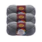 Lion Brand Yarn Lion Brand 24/7 Cotton Yarn, Yarn for Knitting, Crocheting,  and Crafts, Silver, 3 Pack