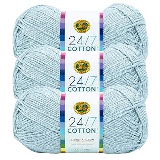 Lion Brand Yarn Lion Brand 24/7 Cotton Yarn, Yarn for Knitting, Crocheting,  and Crafts, Cool