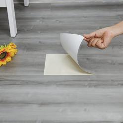 Dureidos Peel and Stick Floor Tile, 35in×6in, Natural Grey Wood Grain Look, Self Adhesive and Waterproof for Transfer Bathroom, Kitchen, 