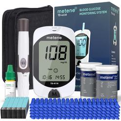 Metene TD-4116 Blood Glucose Monitor Kit, 100 Glucometer Strips, 100 Lancets, 1 Blood Sugar Monitor, Blood Sugar Test Kit with C