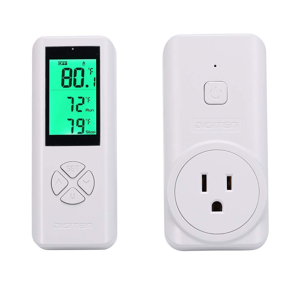 DIGITEN WTC100 Wireless Thermostat Outlet Digital Temperature Controller Plug-in Thermostat Cooling&Heating Remote Control Build
