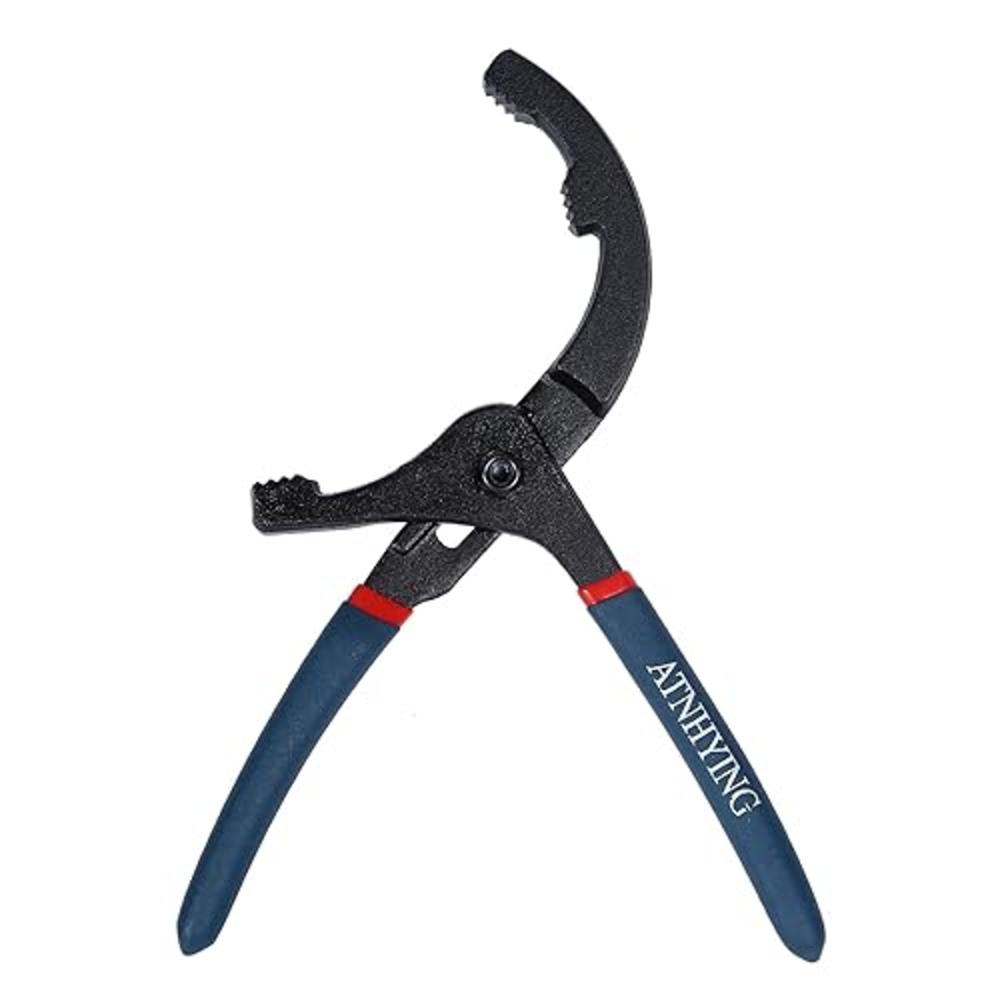 ATNHYING 8" Oil Filter Pliers, Adjustable Small Oil Filter Wrench for 2 Inch to 3-3/4 Inch, Universal Oil Filter Removal Tool No