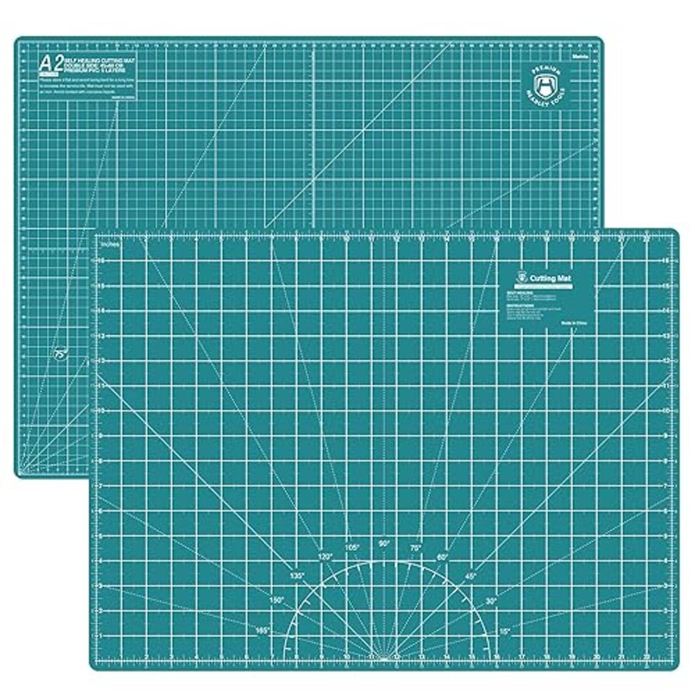 HEADLEY TOOLS - Self Healing Cutting Mat, 18 x 24 Rotary Cutting Mat, A2  Double Sided 5-Layer Craft Cutting Board for Fabric Q
