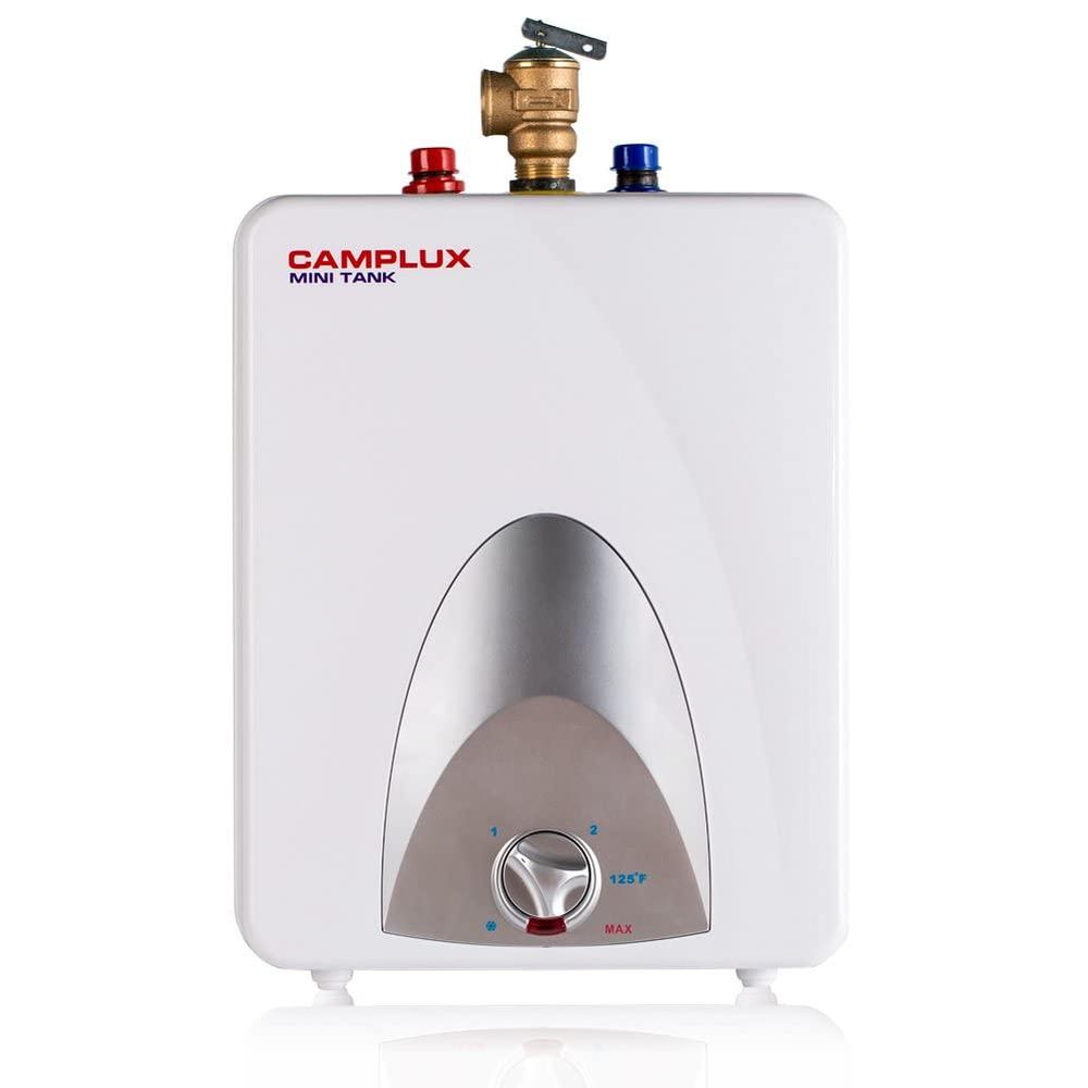 CAMPLUX ENJOY OUTDOOR LIFE CAMPLUX Electric Mini Tank Water Heater 2.5 Gallons (ME25), Eliminate Time for Hot Water - Shelf, Wall or Floor Mounted