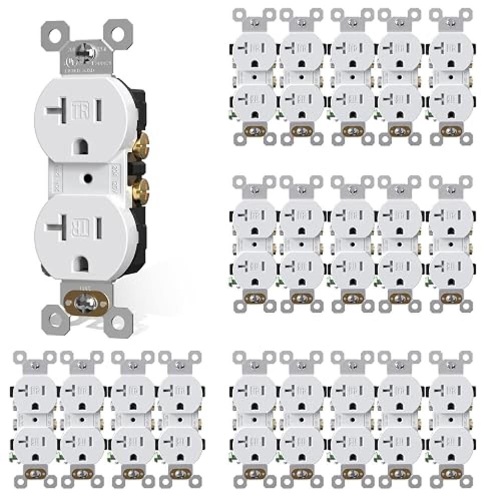 Dual Electrical Outlets AIDA Duplex Electrical Receptacle Outlets, 20Amp 125V Wall Outlet ...