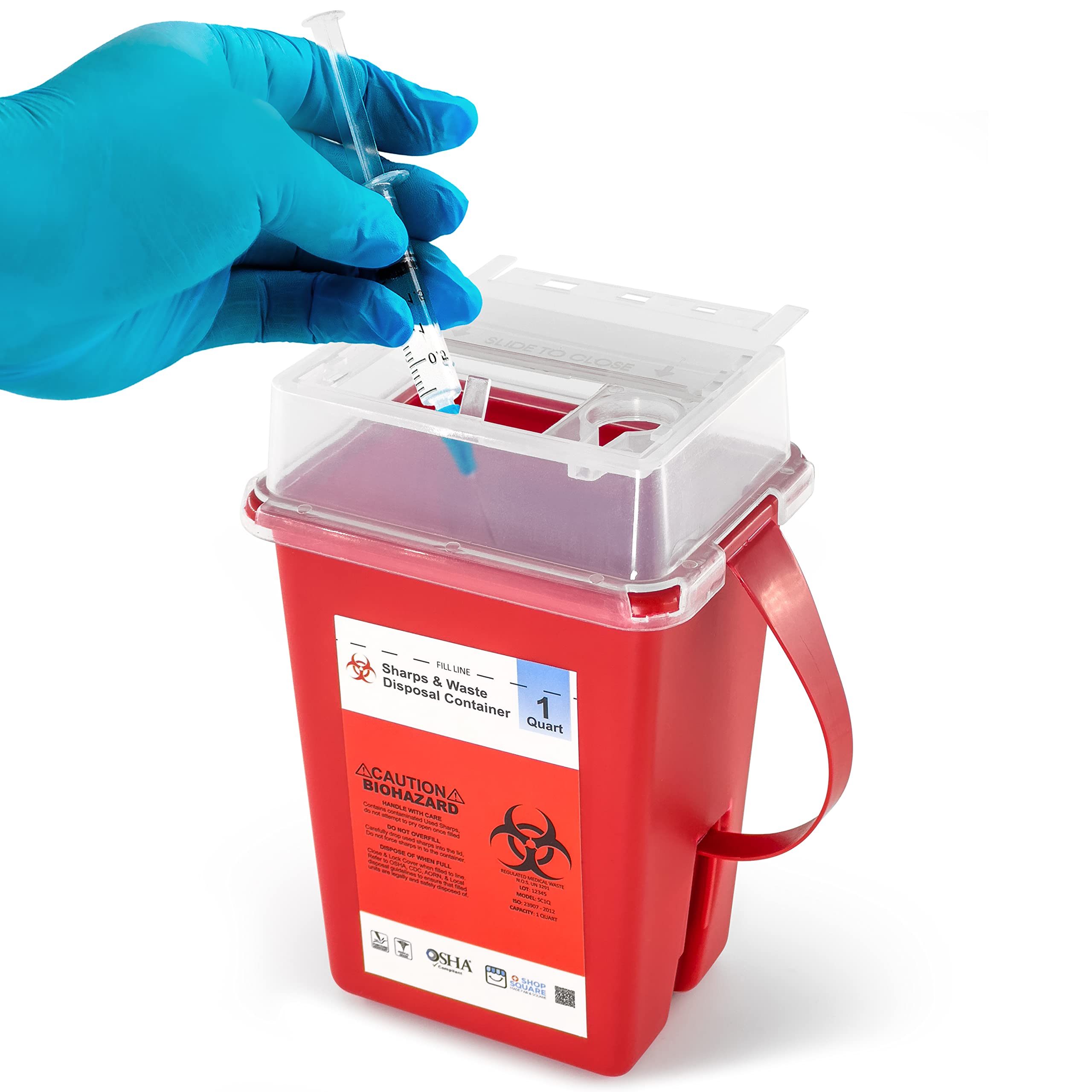 Shop Square Sharps Container, Sharps Containers for Home Use, Needle Disposal Containers, Sharps Disposal Container, Biohazard Containers, S