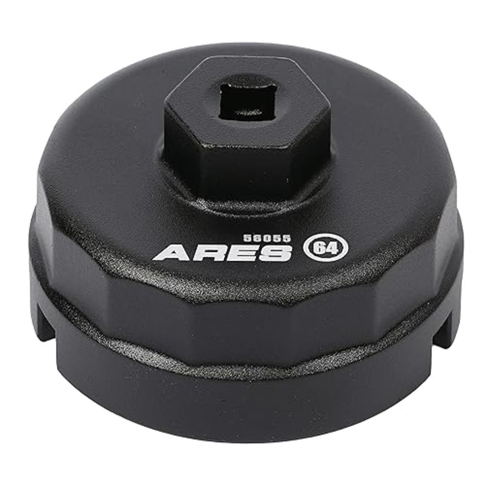 ARES 56002-64mm Oil Filter Cap Wrench for Toyota and Lexus - 3/8-Inch Drive - Easily Remove Oil Filters on 4-Cylinder Engines