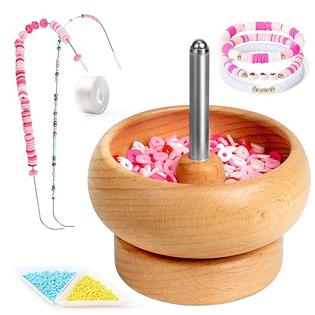 Tilhumt Bead Spinner for Jewelry Making, Effortless Rotating Bead Spinner  Kit with Beads, Trays, Scoop, and