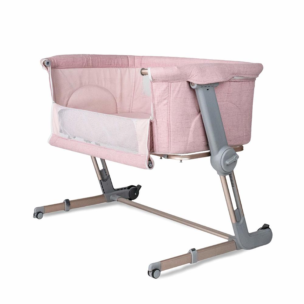 Unilove Hug Me Plus 3-in-1 Bedside Sleeper & Portable Bassinet for Newborn, Plum Pink
