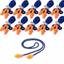 Quality Plugs by Rips 10 Pair Corded Ear Plugs for Shooting Range Ear Protection for Gun Range - Hunting Ear Plugs Individually Wrapped Shooting Ear B