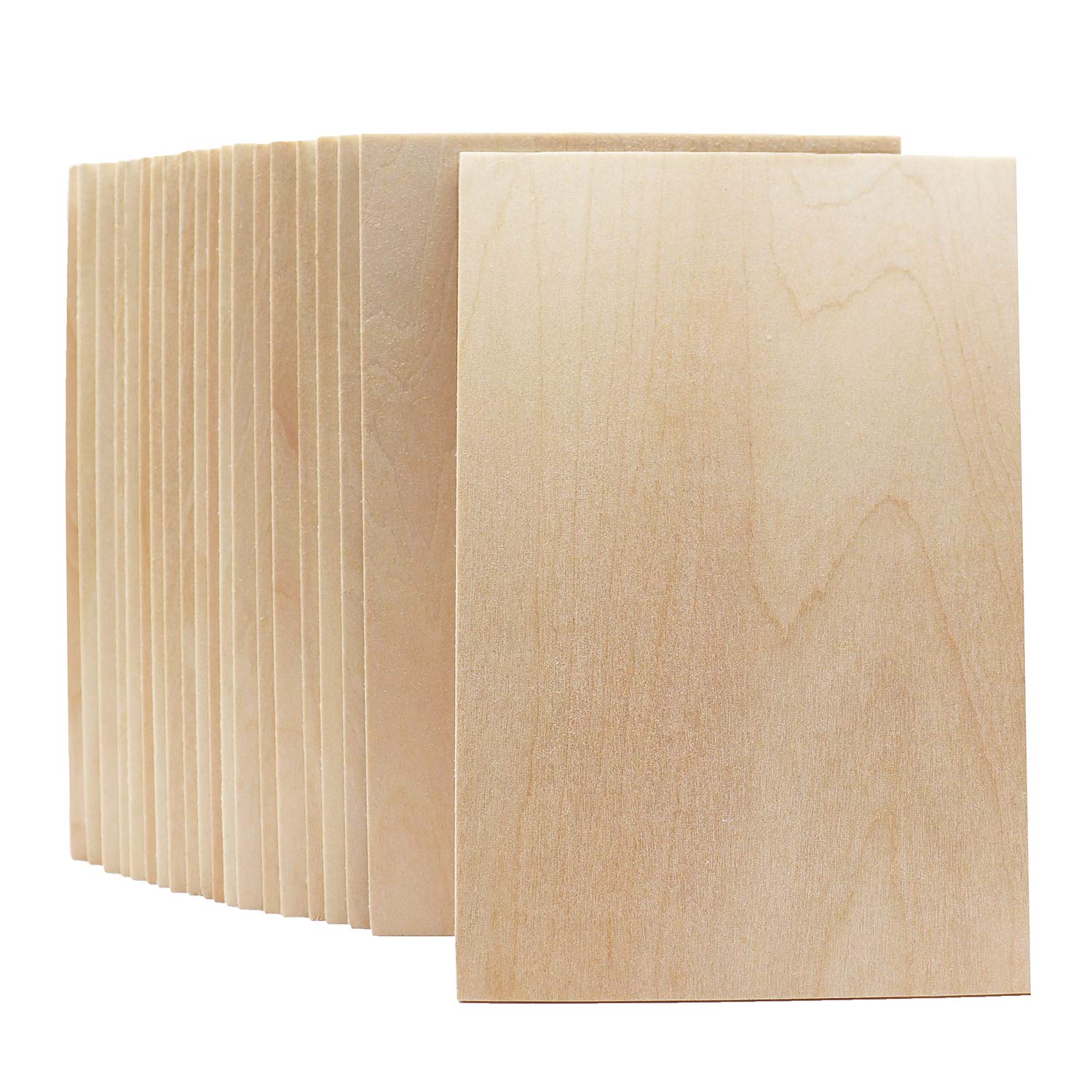 Karida Unfinished Wood Pieces,30Pcs Basswood Sheets 150X100X2mm 1/16,Thin  Plywood Wood Sheets for Crafts,Perfect for DIY Projects, Pain