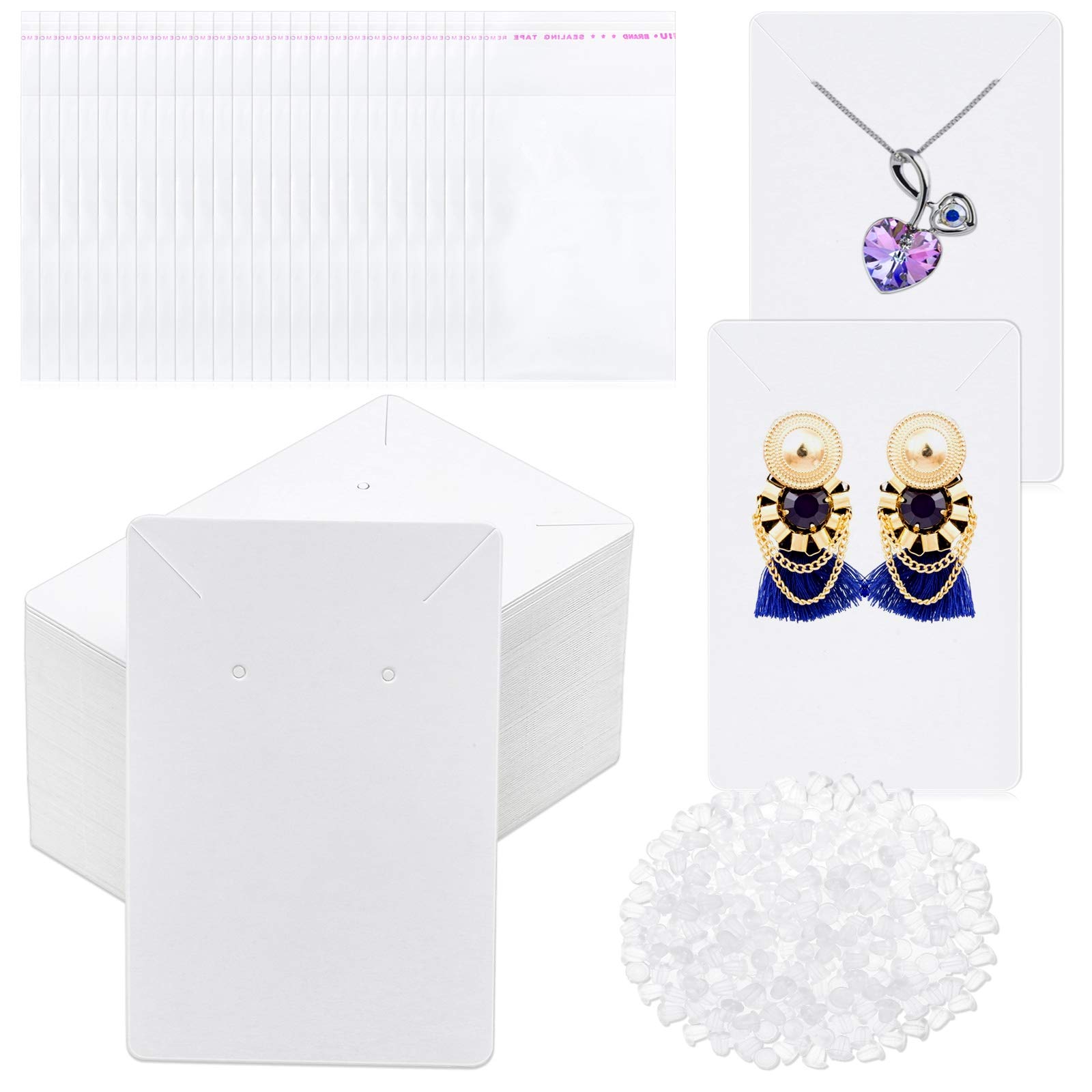 Anezus anezus White Earring Cards, 400 Pcs Earring Packaging