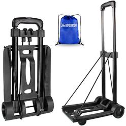 APOXCON Folding Hand Truck, Foldable Dolly Cart with Two Wheels, Collapsible Hand Cart with Adjustable Handle Lightweight Trolle