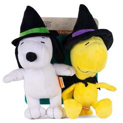 Peanuts for Pets 9 Inch Halloween Snoopy and Woodstock Witch Dog Toys | Medium Dog Toys Squeaky Plush Fabric Snoopy Gifts Hallow