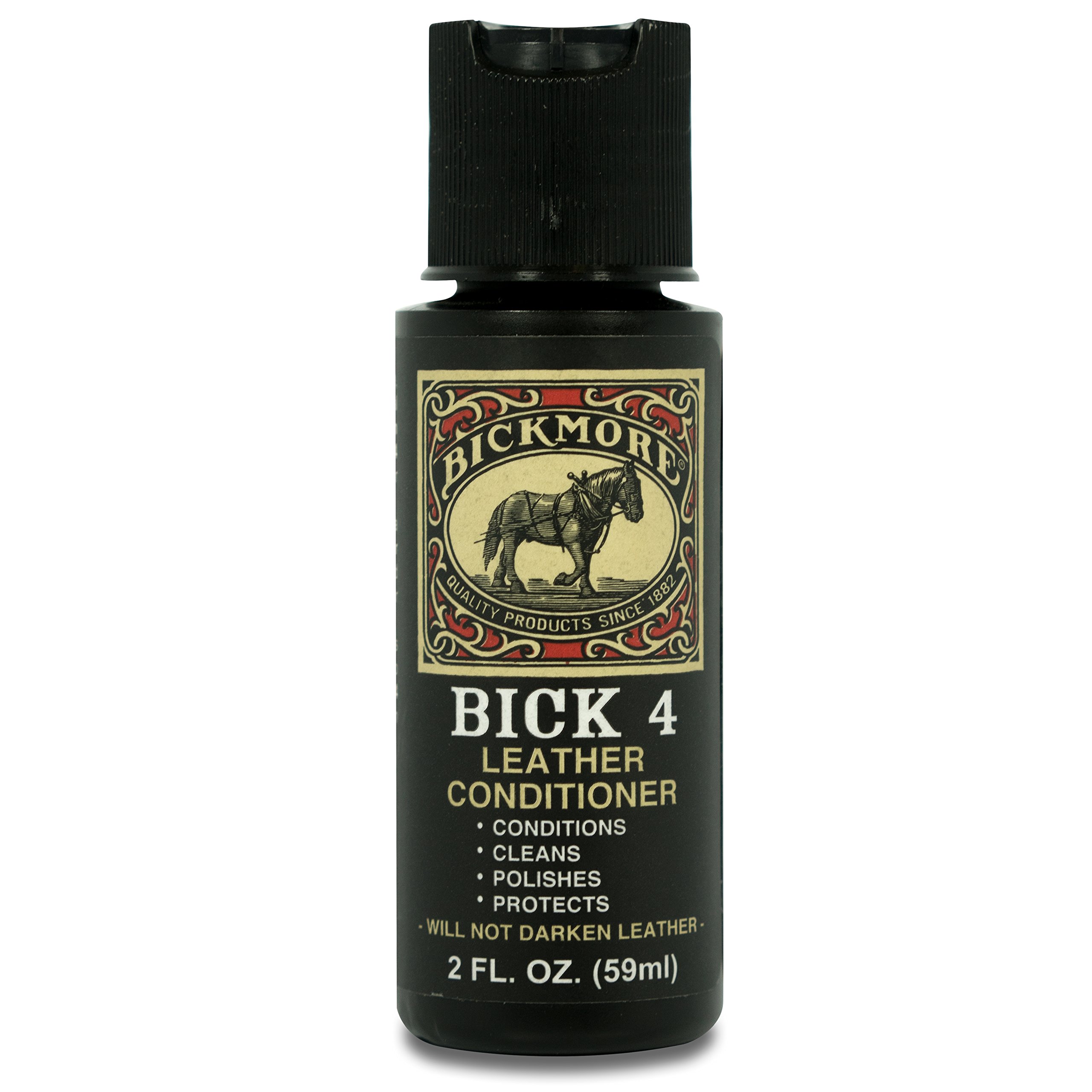 Bickmore Bick 4 Leather Conditioner and Leather Cleaner 2 oz - Will Not Darken Leather - Safe For All Colors of Leather Apparel, Furnitur
