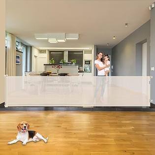 KISKIZ 110 Inch Extra Wide Retractable Baby Gate for Large