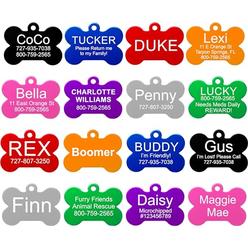 Providence Engraving Pet ID Tags in 8 Shapes, 8 Colors, and Two Sizes - Personalized Dog and Cat Tags with 4 Lines of Customizab