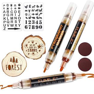 FUMILE Wood Burning Pen Set 9PCS with 3 Scorch Pen Marker, 2 Wood Chips, 2  Frosted