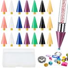 ZYNERY 21 Pieces Replacement Wax Tips for Nail Art Diamond Painting  Accessories Tools with Box (7 Colors)