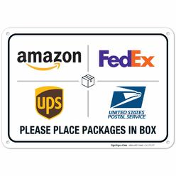 Sigo Signs Package Delivery Sign, Delivery Instructions Sign, 10x7 Inches, Rust Free .040 Aluminum, Fade Resistant, Made in USA by Sigo Sig