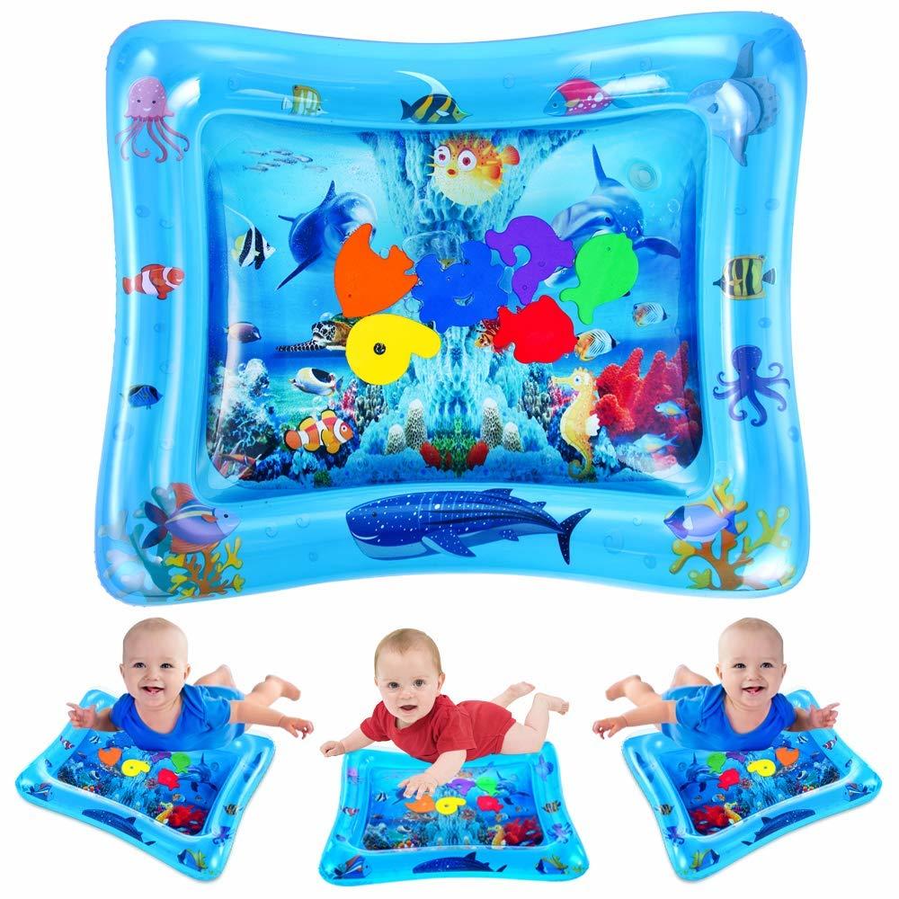 VATOS Tummy Time Baby Water Play Mat Toys for 3 6 9 Months Newborn Infant&Toddlers, Inflatable Sensory Toys Gifts for Boy Girl| 
