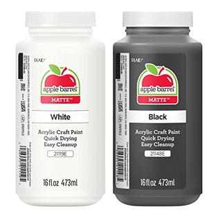Apple Barrel PROMOABWB Set Featuring 2 White Black Acrylic Paint Colors, 16  Fl Oz (Pack of