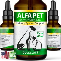 Alfa Pet Kidney Support for Dogs and Cat - Canine Urinary Tract Care w/Cranberry - Made in USA Dog Kidney Support - Cat Bladder 