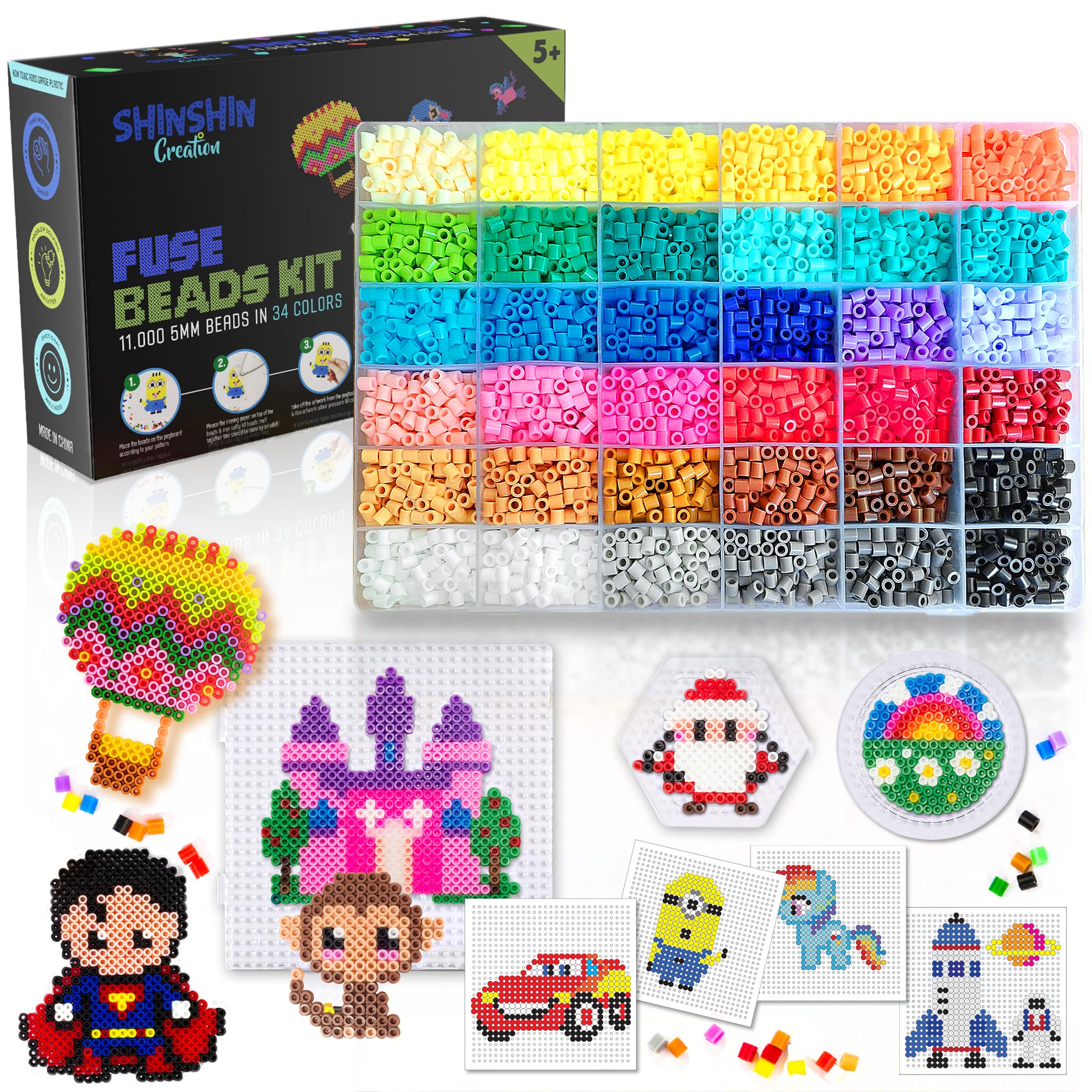 Shape Ironing Beads Kit Perler Beads Pegboards BILLIOTEAM 10-Piece